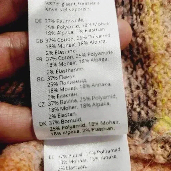 Oska Mohair Alpaca Blend Striped mock neck sweater Women's 4 or 12/14 - Picture 6 of 9